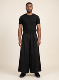 Cotton Hakama Samurai Wide Pants, front view on model