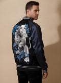 Lion & Cherry Blossom Sukajan Jacket, back view on model