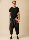 Cherry Blossom Kimono Harem Pants, front view on model