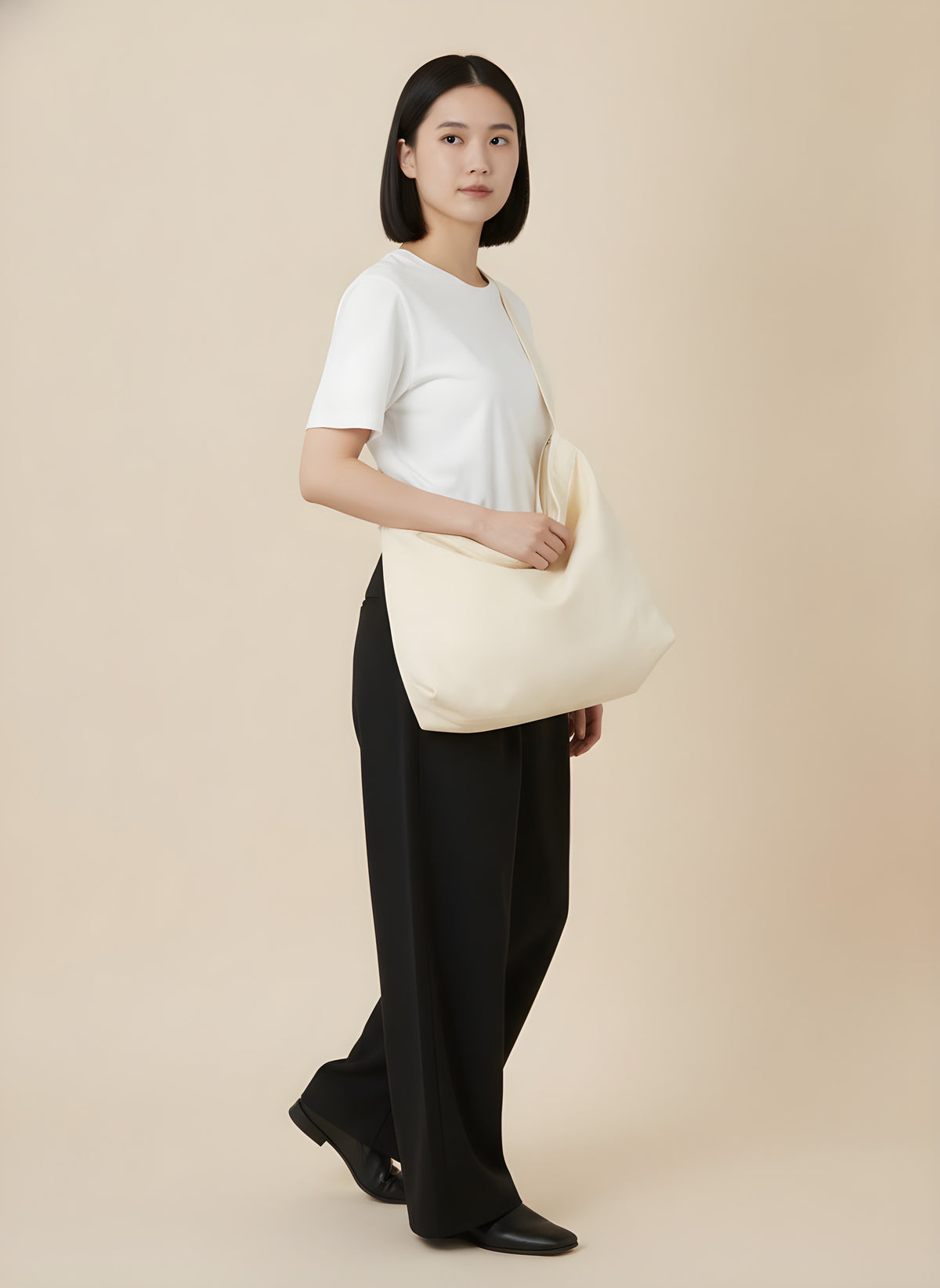 Japanese-Style Canvas Crossbody Bag, side view
